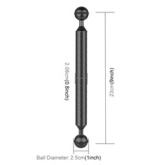 PULUZ  9 inch 23cm Length 20.8mm Diameter Dual Balls Carbon Fiber Floating Arm, Ball Diameter: 25mm, 9 inch Black, 9 inch Blue, 9 inch Red