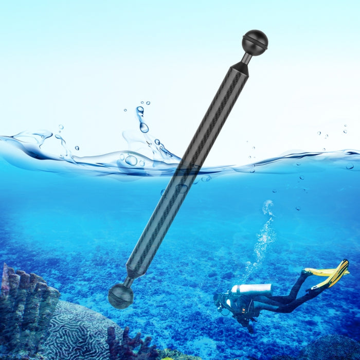 PULUZ 11 inch 28cm Length 20.8mm Diameter Dual Balls Carbon Fiber Floating Arm, Ball Diameter: 25mm, 11 inch Black