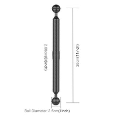 PULUZ 11 inch 28cm Length 20.8mm Diameter Dual Balls Carbon Fiber Floating Arm, Ball Diameter: 25mm, 11 inch Black, 11 inch Blue, 11 inch Red