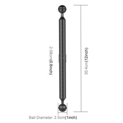 PULUZ  12 inch 30.4cm Length 20.8mm Diameter Dual Balls Carbon Fiber Floating Arm, Ball Diameter: 25mm, 12 inch Black, 12 inch Blue, 12 inch Red