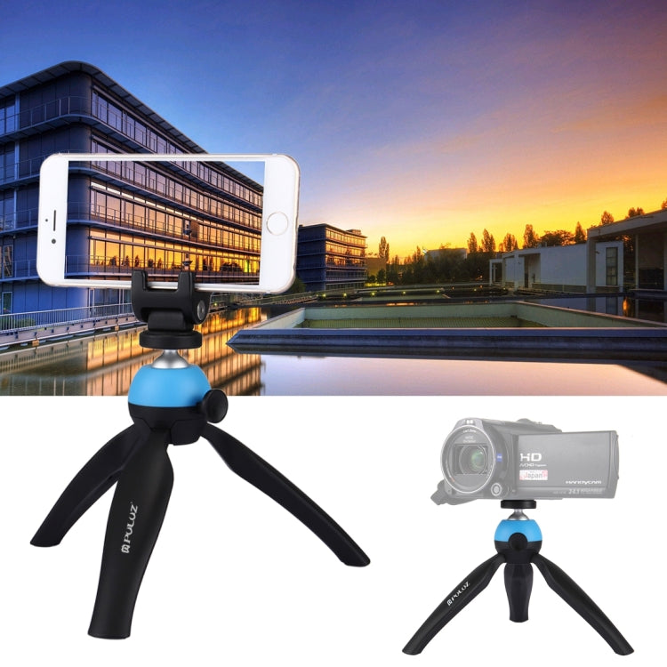 PULUZ Pocket Mini Tripod Mount with 360 Degree Ball Head & Phone Clamp for Smartphones, Tripod + Clamp