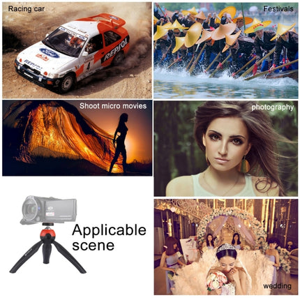 PULUZ Pocket Mini Tripod Mount with 360 Degree Ball Head & Phone Clamp for Smartphones, Tripod + Clamp