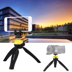 PULUZ Pocket Mini Tripod Mount with 360 Degree Ball Head & Phone Clamp for Smartphones, Tripod + Clamp