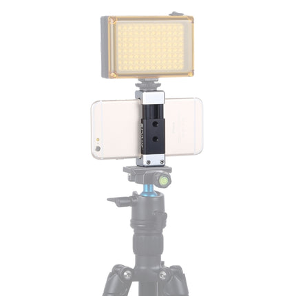 Soporte de abrazadera de aleación de aluminio para teléfono universal PULUZ con zapata fría para iPhone, Galaxy, Huawei, Xiaomi, Sony, HTC, Google y otros teléfonos inteligentes, abrazadera para teléfono