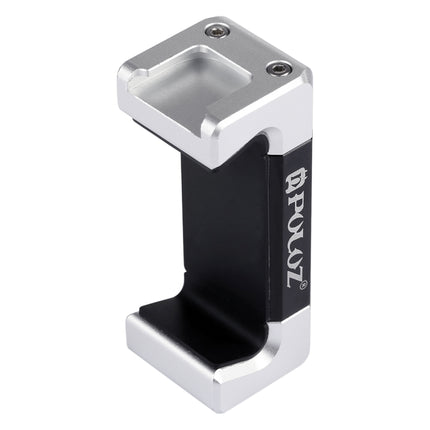 Soporte de abrazadera de aleación de aluminio para teléfono universal PULUZ con zapata fría para iPhone, Galaxy, Huawei, Xiaomi, Sony, HTC, Google y otros teléfonos inteligentes, abrazadera para teléfono