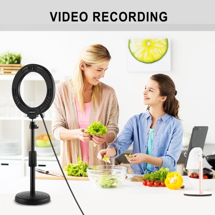 PULUZ 6.2 pulgadas 16 cm USB 3 modos regulables LED anillo vlogging fotografía video luces con trípode bola cabeza, 6.2 pulgadas, 6.2 pulgadas luz
