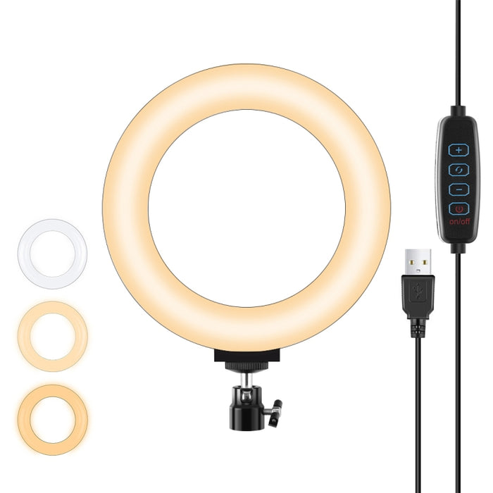 PULUZ 6,2 Zoll 16 cm USB 3 Modi Dimmbare LED Ring Vlogging Fotografie Video Lichter mit Stativ Ball Kopf, 6,2 Zoll, 6,2 Zoll Licht