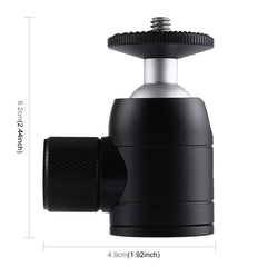 PULUZ Mini 360 Degree Panoramic 90 Degree Tilt Metal Ball Head Tripod Mount for DSLR & Digital Cameras, Ball Head