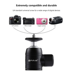 PULUZ Mini 360 Degree Panoramic 90 Degree Tilt Metal Ball Head Tripod Mount for DSLR & Digital Cameras, Ball Head