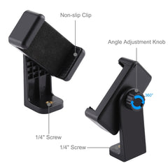 PULUZ Round Base Desktop Holder Mount with Phone Clamp, Adjustable Height: 15.5cm-25.5cm, Desktop Mount