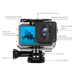 PULUZ 61m Underwater Waterproof Housing Diving Case for DJI Osmo Action, with Buckle Basic Mount & Screw, Waterproof Housing For DJI Osmo Action T