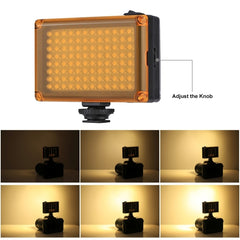 PULUZ Pocket 96 LEDs 860LM Professional Vlogging Photography Video & Photo Studio Light with White and Orange Magnet Filters Light Panel for Canon, Nikon, DSLR Cameras, 96 LED (AE), 104 LED