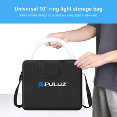 PULUZ 10 inch Ring LED Lights Portable Zipper Storage Bag Shoulder Handbags, Size: 33cm x 28cm x 3cm, 33cm x 28cm x 3cm