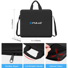 PULUZ 12 inch Ring LED Lights Portable Zipper Storage Bag Shoulder Handbags, Size: 38cm x 33cm x 3cm, 38cm x 33cm x 3cm