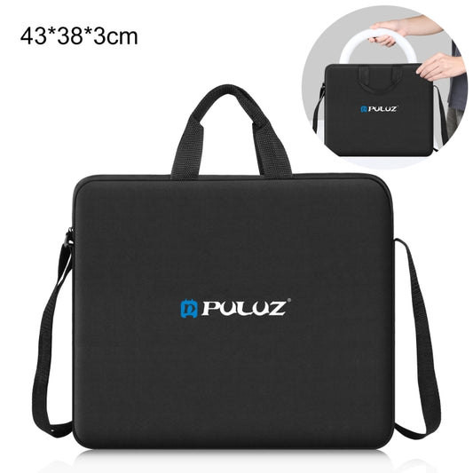 PULUZ 14 inch Ring LED Lights Portable Zipper Storage Bag Shoulder Handbags, Size: 43cm x 38cm x 3cm, 43cm x 38cm x 3cm