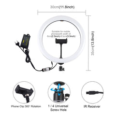 PULUZ 11.8 inch 30cm RGB Dimmable LED Ring Vlogging Selfie Photography Video Lights with Cold Shoe Tripod Ball Head & Phone Clamp (Pink), 12 inch RGB(EU), 12 inch RGB(AU), 11.8 inch RGB(US), 11.8 inch RGB(UK)