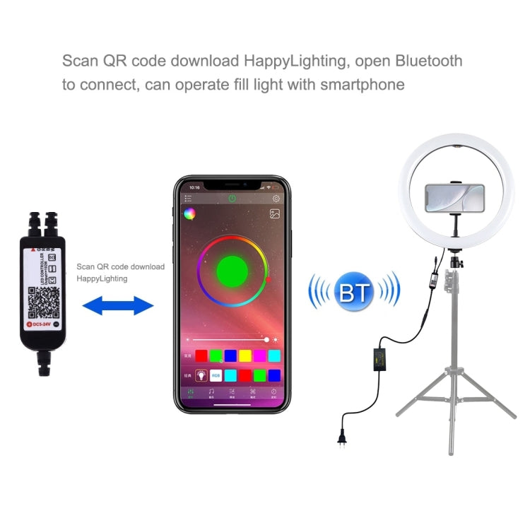 PULUZ 11.8 inch 30cm RGB Dimmable LED Ring Vlogging Selfie Photography Video Lights with Cold Shoe Tripod Ball Head & Phone Clamp (Pink), 12 inch RGB(EU), 12 inch RGB(AU), 11.8 inch RGB(US), 11.8 inch RGB(UK)