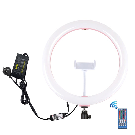 PULUZ 11.8 inch 30cm RGB Dimmable LED Ring Vlogging Selfie Photography Video Lights with Cold Shoe Tripod Ball Head & Phone Clamp (Pink), 12 inch RGB AU, 12 inch RGB EU, 12 inch RGB UK, 12 inch RGB US, 12 inch RGB(EU), 12 inch RGB(AU), 11.8 inch RGB(US)