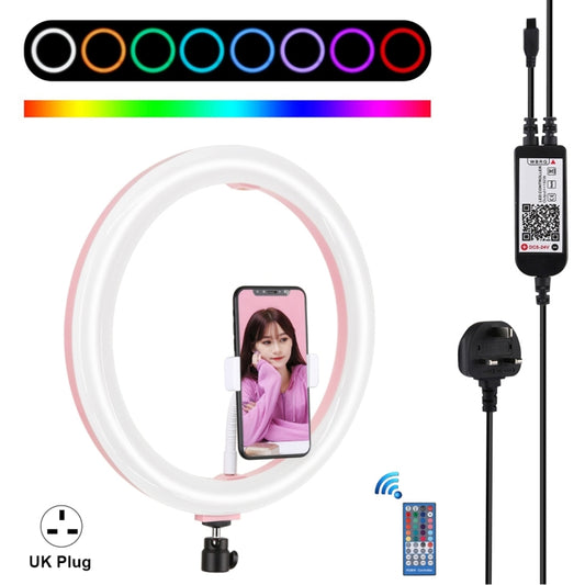 PULUZ 11.8 inch 30cm RGB Dimmable LED Ring Vlogging Selfie Photography Video Lights with Cold Shoe Tripod Ball Head & Phone Clamp (Pink), 12 inch RGB UK, 12 inch RGB US, 12 inch RGB AU, 12 inch RGB EU, 12 inch RGB(EU), 12 inch RGB(AU), 11.8 inch RGB(US)