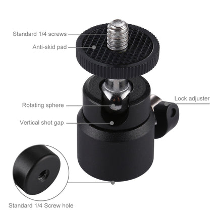 PULUZ 1/4 inch Screw Metal Tripod Ball Head Adapter with Lock, Tripod Ball Head