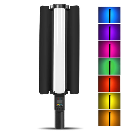 PULUZ 190 LEDs Photo Handheld Stick Light Full Color RGB Fill Light with Barndoor, 190 LEDs RGB Fill Light with Barndoor