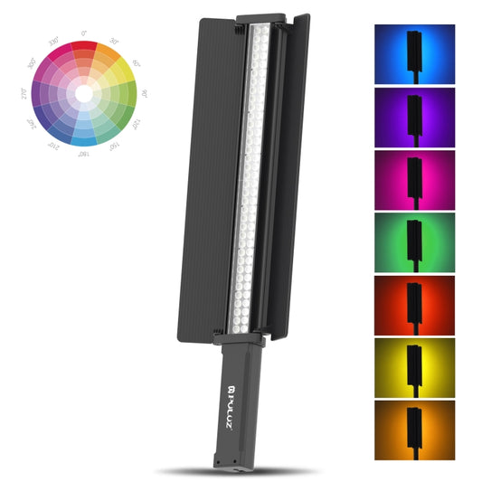 PULUZ 72 LEDs Photo Handheld Stick Light Full Color RGB Fill Light with Barndoor, 72 LEDs RGB Fill Light