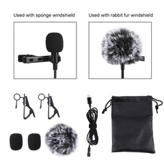 PULUZ 1.5m 8 Pin Jack Lavalier Wired Condenser Recording Microphone, 1.5m 8 Pin