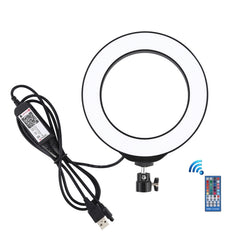 PULUZ 6.2 pulgadas 16 cm USB RGBW regulable LED anillo vlogging fotografía video luces con zapata fría trípode cabeza de bola y control remoto, 6.2 pulgadas RGBW / control remoto
