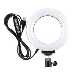 PULUZ 4.7 inch 12cm Curved Surface USB 10 Modes 8 Colors RGBW Dimmable LED Ring Vlogging Photography Video Lights with Tripod Ball Head, 4.7 inch RGBW