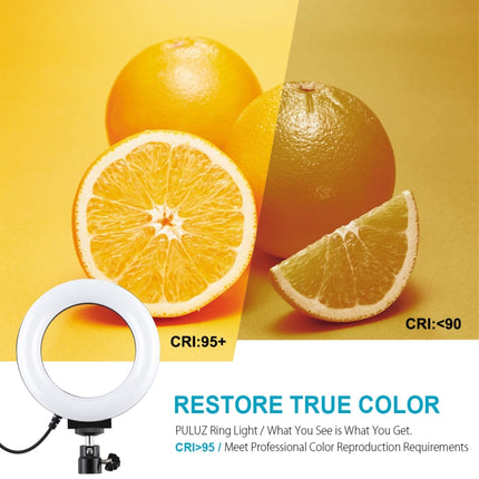 PULUZ 4.7 inch 12cm Curved Surface USB 10 Modes 8 Colors RGBW Dimmable LED Ring Vlogging Photography Video Lights with Tripod Ball Head