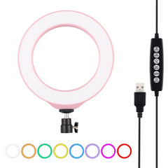 PULUZ 6.2 inch 16cm USB 10 Modes 8 Colors RGBW Dimmable LED Ring Vlogging Photography Video Lights with Tripod Ball Head, 6.2 inch RGBW