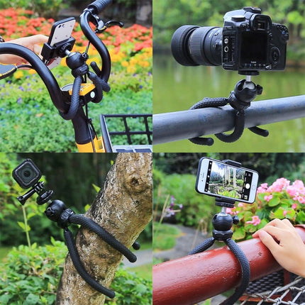Trípode flexible PULUZ Mini Octopus con cabezal esférico para cámaras SLR, GoPro, teléfonos móviles, tamaño: 25 cm x 4,5 cm, trípode de 25 cm (EE. UU.), trípode de 25 cm