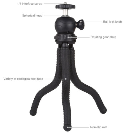 Trípode flexible PULUZ Mini Octopus con cabezal esférico para cámaras SLR, GoPro, teléfonos móviles, tamaño: 25 cm x 4,5 cm, trípode de 25 cm (EE. UU.), trípode de 25 cm