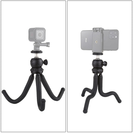 Trípode flexible PULUZ Mini Octopus con cabezal esférico para cámaras SLR, GoPro, teléfonos móviles, tamaño: 25 cm x 4,5 cm, trípode de 25 cm (EE. UU.), trípode de 25 cm