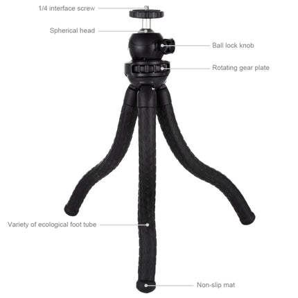 Trípode flexible PULUZ Mini Octopus con cabezal esférico para cámaras SLR, GoPro, teléfonos móviles, tamaño: 30 cm x 5 cm, trípode de 30 cm