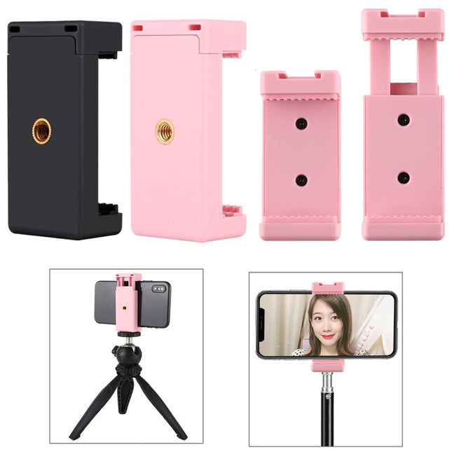 PULUZ Selfie Sticks Tripod Mount Phone Clamp with 1/4 inch Screw Holes & Cold Shoe Base