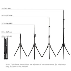 PULUZ Reverse Foldable 4 Sections 1.8m Height Tripod Mount Holder for Vlogging Video Light  Live Broadcast Kits, 2m