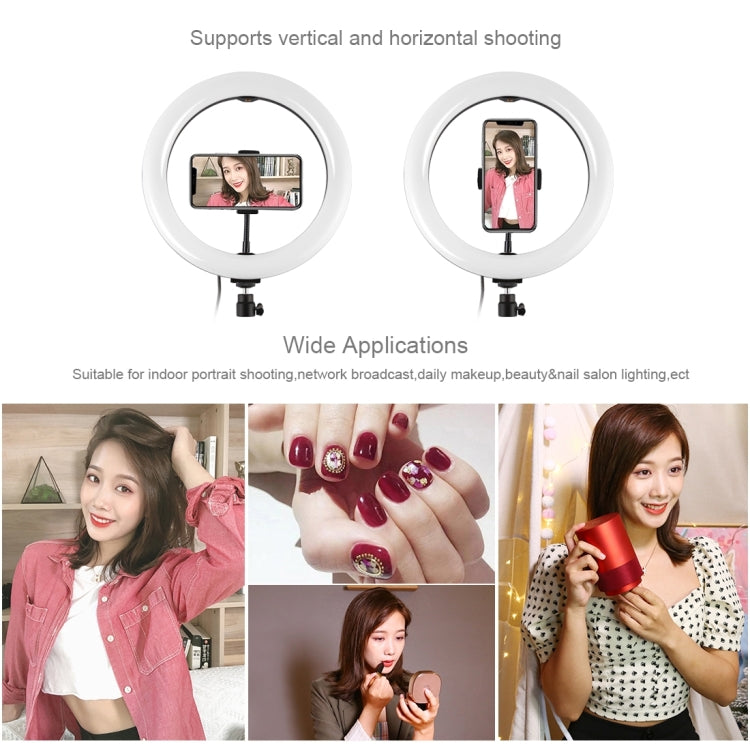 PULUZ Anillo de luz LED difusa curva de 10,2 pulgadas y 26 cm con USB, 3 modos, regulable, temperatura de color dual, para vlogs, selfies, fotografía, video, luces con abrazadera para teléfono, 10,2 pulgadas