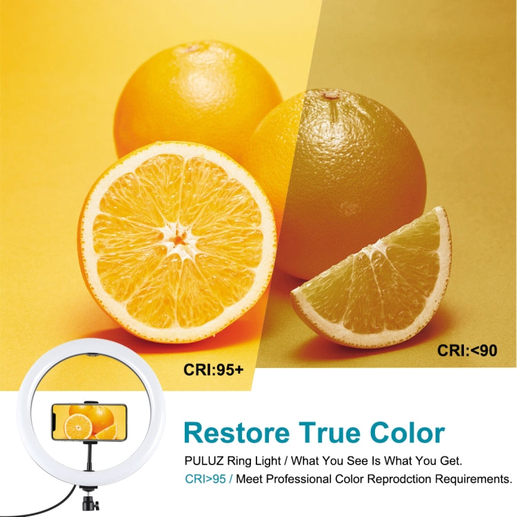 Anillo de luz difusa curva LED de temperatura de color dual regulable con 3 modos y USB de 11,8 pulgadas y 30 cm de PULUZ para fotografía, video y selfies con abrazadera para teléfono, 11,8 pulgadas