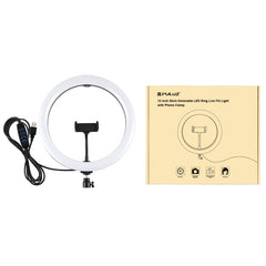 PULUZ 11.8 inch 30cm USB 3 Modes Dimmable Dual Color Temperature LED Curved Diffuse Light Ring Vlogging Selfie Photography Video Lights with Phone Clamp, 11.8 inch