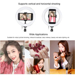 PULUZ 7.9 inch 20cm USB 3 Modes Dimmable Dual Color Temperature LED Curved Light Ring Vlogging Selfie Photography Video Lights with Phone Clamp, 7.9 inch