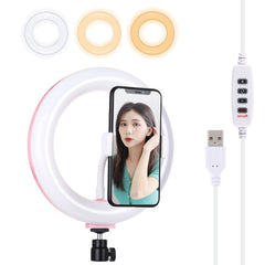 PULUZ 7.9 inch 20cm USB 3 Modes Dimmable Dual Color Temperature LED Curved Light Ring Vlogging Selfie Photography Video Lights with Phone Clamp, 7.9 inch