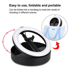 PULUZ 10.2 inch 26cm USB 3 Modes Dimmable Dual Color Temperature LED Curved  Ring Vlogging Selfie Photography Video Lights with Bluetooth Remote Shutter & Folding Desktop Holder & Phone Clamp