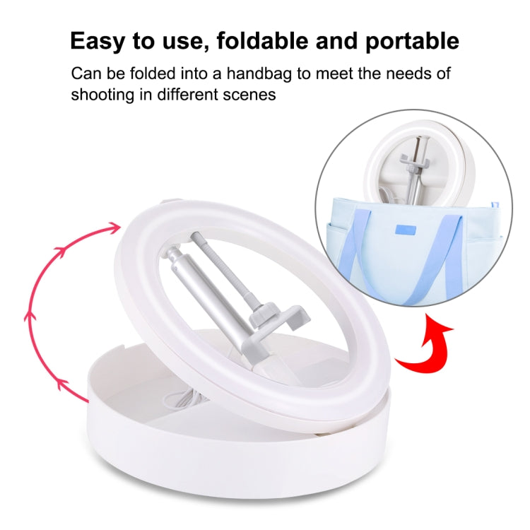 PULUZ 10.2 inch 26cm USB 3 Modes Dimmable Dual Color Temperature LED Curved  Ring Vlogging Selfie Photography Video Lights with Bluetooth Remote Shutter & Folding Desktop Holder & Phone Clamp