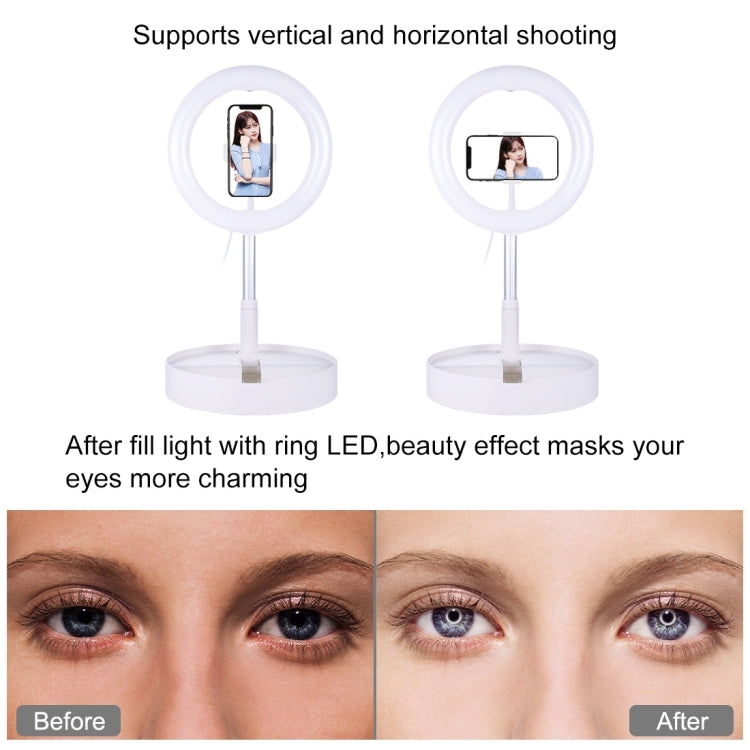 PULUZ 10.2 inch 26cm USB 3 Modes Dimmable Dual Color Temperature LED Curved  Ring Vlogging Selfie Photography Video Lights with Bluetooth Remote Shutter & Folding Desktop Holder & Phone Clamp