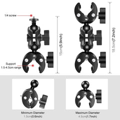 PULUZ Motorcycle Dual-heads Crab & Single Heads Clamps Handlebar Fixed Mount 150cm Selfie Stick, Dual-heads Crab & Single Heads Clamps