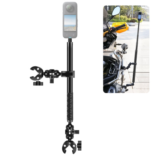 PULUZ Motorcycle Dual-heads Crab & Single Heads Clamps Handlebar Fixed Mount 150cm Selfie Stick, Dual-heads Crab & Single Heads Clamps