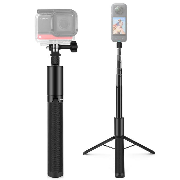 Palo selfie invisible retráctil PULUZ de 1,22 m con trípode para Insta360 X4/X3
