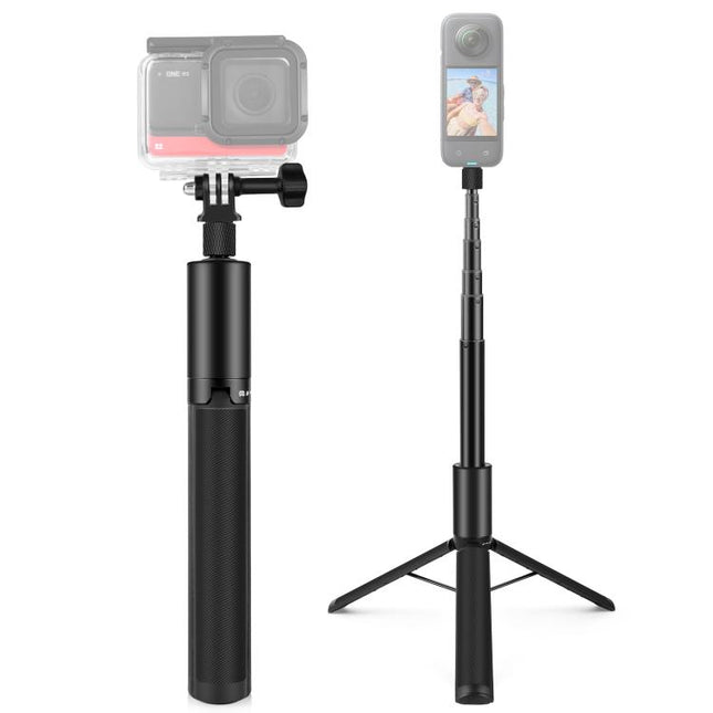PULUZ 1.22m Retractable Invisible Selfie Stick with Tripod For Insta360 X4 / X3
