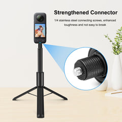 PULUZ 1.22m Retractable Invisible Selfie Stick with Tripod For Insta360 X4 / X3